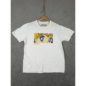 Vintage Sailor Moon T-Shirt Men's White Short Sleeve Big Graphic Anime Size L